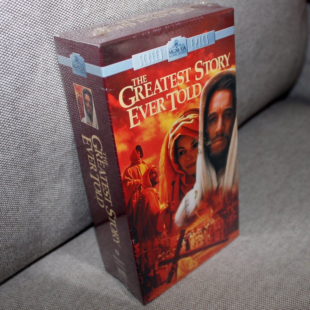 3/$28❤️new sealed 1965 THE GREATEST STORY EVER TOLD 1996 VHS double tape MGM/UA